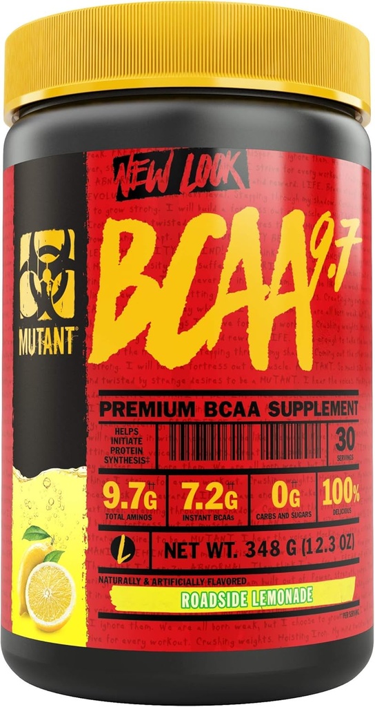 Mutant BCAA 9.7 Suplimentul BCAA Pulbere cu Micronized Amino Energy Support Stack, 348g - Roadside Lemonade