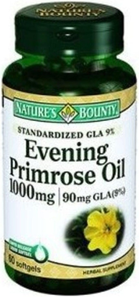 Nature's Bounty Evening Primrose Oil, 90mg, 60 Softgels (Pachet de 3)