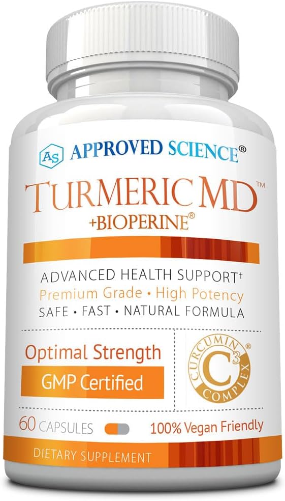 Stiinta aprobata MD Turmeric - cu BioPerine & 95% Curcuminoide turmerice standardizate - 60 capsule (1 lună de aprovizionare)