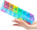 Organizator de pastile de mari dimensiuni, 2 ori pe zi Organizator de medicamente săptămânale mari, Cutie de pastile 7 zile Am pentru a ține zilnic uleiuri de pește, vitamine, suplimente, Jumbo Pilula Container cu BPA mare gratuit