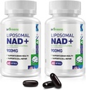 900 mg NAD lipozomal Supliment cu Trans Resveratrol 300 mg, înlocuiește NMN, Absorbție superioară, Adevărat NAD Plus Supliment pentru repararea ADN-ului și Boost NAD+, Defense în vârstă, Energie, 120 Softgels, 2 Pack