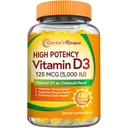 Retete de doctor Vitamina D3 5000UI, Suport Imun pentru Oase, Dinti, si Functia Imuna, Non-GMO, Nu Gelatină, Gluten sau Soy, 120 Softgels vegetarian