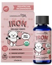 Legendairy Lapte organic de fier lichid Suplimente pentru copii - Sugar gratuit de fier lichid pentru copii - pentru vârstele de 4 luni la 3 ani - Aroma de cireșe, 60 Serviri