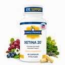 Promisiune simplă - Xetina 20TM Suplimente Lutein şi Zeaxanthin - Suport esenţial pentru sănătatea ochilor cu vitamine E, Eyebright, Zinc, Extract de seminţe de struguri, Rutin & Bilberry - 60 capsule
