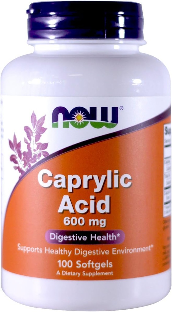 Acum alimente Acid Caprylic 600mg, 100 Softgels - (Pachet de 2)