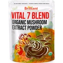 Cel mai bun 7 extract de praf de ciuperci Ellie Blend Supliment organic 114 Serviri mare potenta dublu extras Cordyceps, Reishi, Turcia coada, Chaga, Lion coama - 4oz