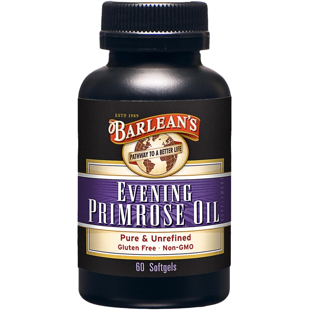 Seara Barlean Primrose Oil Softgels cu acid gama-linolenic (GLA) - Non-GMO, Gluten-Free - 60-Softgels