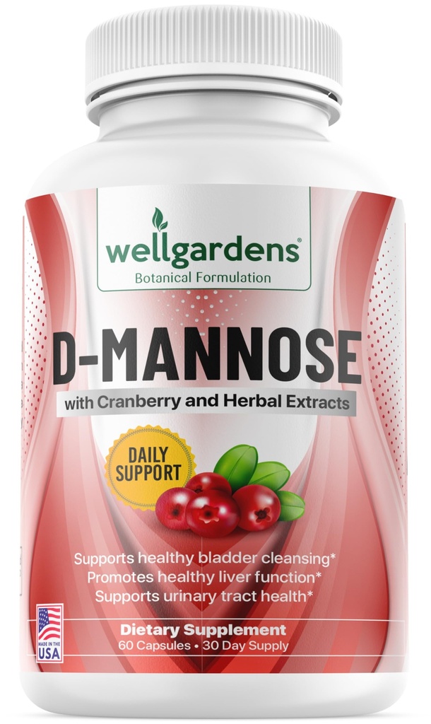 100% D-Mannose pur cu extract de afine - ajută la curăţarea impurităţilor, Natural tractului urinar Sănătate, Ficat şi Bladder Support Capsule, non-GMO