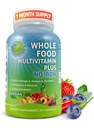 Vegan Whole Food Multivitamine Daily Without Iron, Methylated Multivitamine for Women and Men, Made with Fruits & Legume, B-Complex, Probiotics, Enzymes, CoQ10, Omegas, Turmeric, Non-GMO, 90 Count
