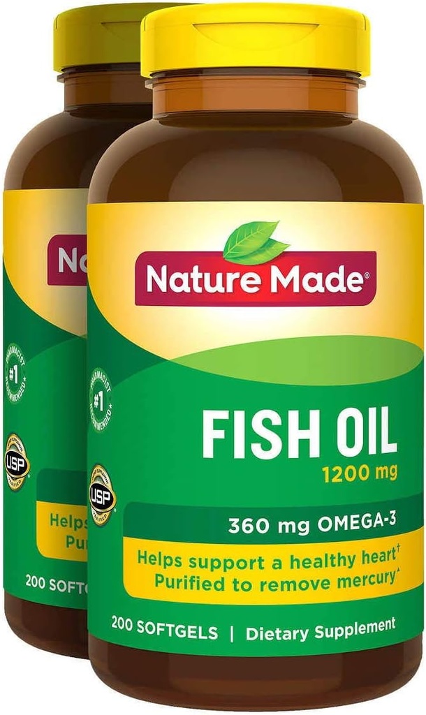 2 x 200Pk naturale ulei de pește fabricate 1200 mg softgels Omega 3