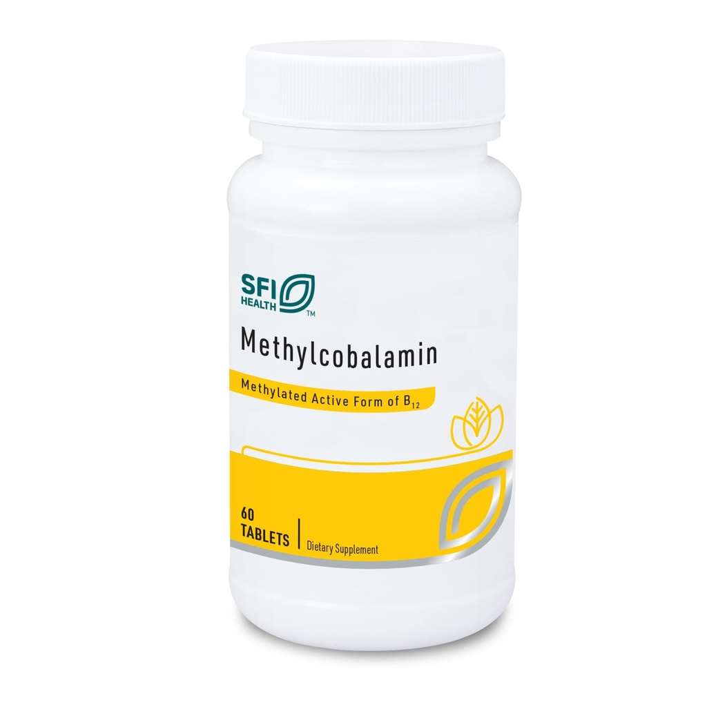 Klaire Labs SFI Sănătate Metilcobalamină Lozezenges - 5000 Micrograme Vitamina B12 pentru suport cognitiv și cardiovascular, Aroma hipoalergică și naturală de cireșe (60 comprimate cu dizolvare rapidă)