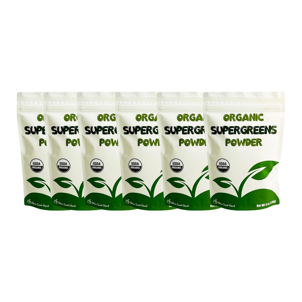 Cherie Sweet Heart Supergreens Powder - Green Super Food - Greens Organic Powder Super Greens - Smoothie Powder - Superfood Powder - Pudră verde - 2.25LB Super Greens Powder - 204 Serviri
