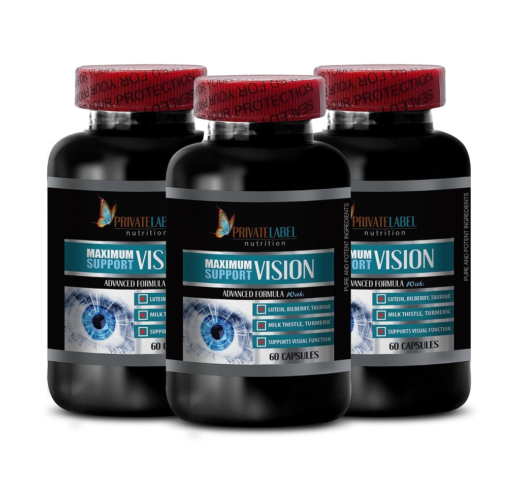 extract de semințe de struguri organic - ADVANCED VISION FORMULA - aminoacid taurin, Îmbunătățește Vision, lutein și zeaxantină, suplimente oculare organice pentru adulți peste 50, muls organic - 3 sticle 180Caps
