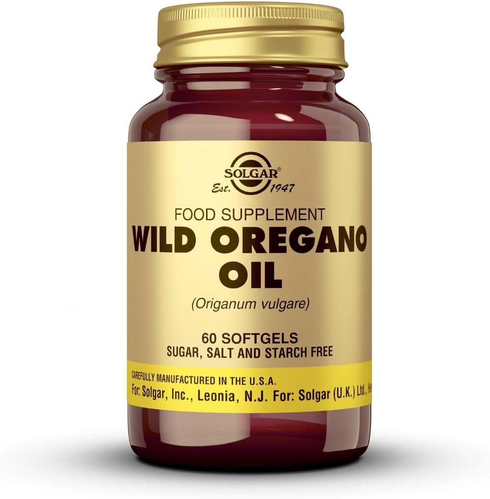 Solgar Wild Oregano Oil, 60 Softgels - Concentrat - Suport Immune - Non OMG, Gluten Free, Dairy Free - 60 Servings