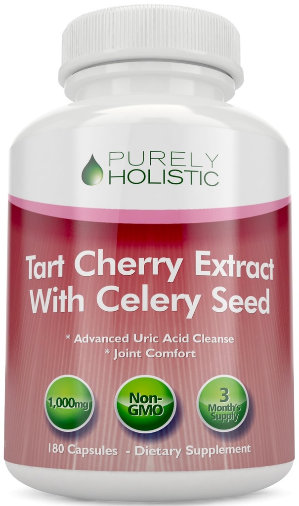 Tart Cherry Extract capsule 1000 mg - 180 capsule, 3 luni de aprovizionare - Amestec cu tarta cireșe și seminte pulbere