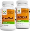 Terry Natural Curamed 750mg - Supliment antioxidant pentru sanatatea creierului si a inimii - Supliment cu Complex Curcumin de mare capacitate - Rinichi, Liver & Immune Health Support - 30 Softgels (Pachet de 2)