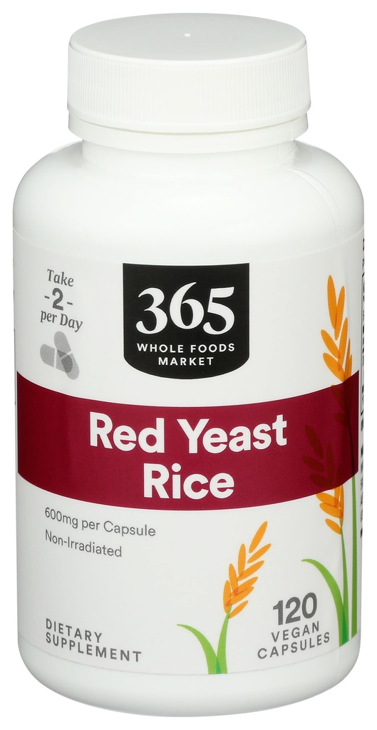365 de Whole Foods Market, Red Yeast Rice 600mg, 120 Count