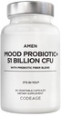 Amen Mood Probiotic Supliment 51 Miliarde CFU - Prebiotice organice și probiotice - Acidophilus pastile probiotice, Fibers - Mood Organic Ashwagandha, Afine - Vegan & Non-GMO - 60 capsule
