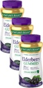 Gume naturale Bounty Elderberry, Supliment alimentar, Sprijină Sănătatea Imună, Conține vitamina A, C, D, E și Zinc, 100 mg, 70 Gumies (Pachet de 3)