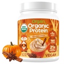 Orgain Organic Vegan Proteine pulbere, Spice dovleac aroma sezonier - 21g de proteine vegetale, 5g Prebiotic Fiber, Nu Ingrediente Lactoză, Nu Adăugat zahăr, Non-GMO, Pentru Shakes & Smoothies, 1.02 lb