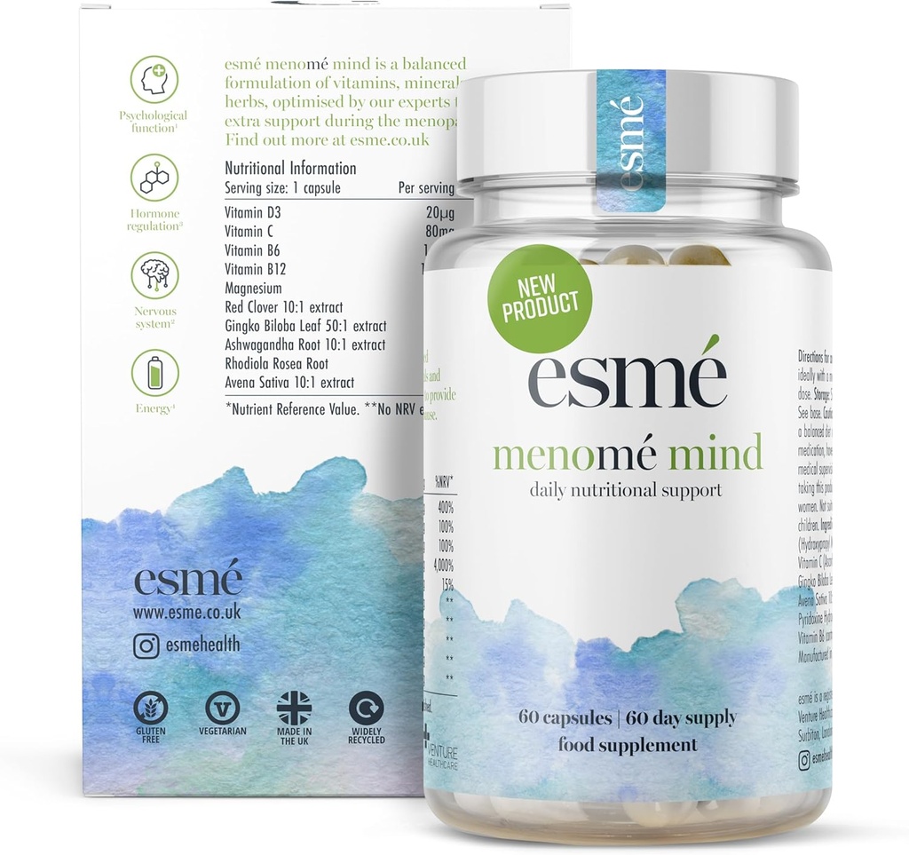 esmé memoé Mind - Daily Nutritional Support Before, In timpul si dupa Menopauza 