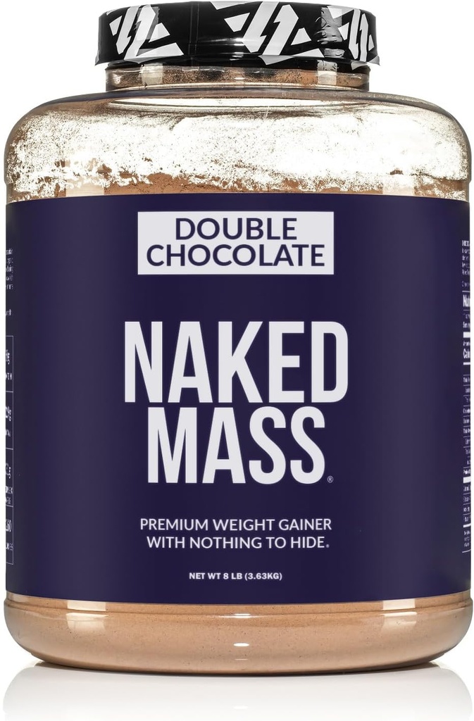 NUKED masă dublă de ciocolată - 1,260 calorii, 50G proteine, nimic artificial. Toate greutatea naturală Gainer pulbere de proteine - 8Lb vrac, OMG gratuit, gluten gratuit și soia gratuit