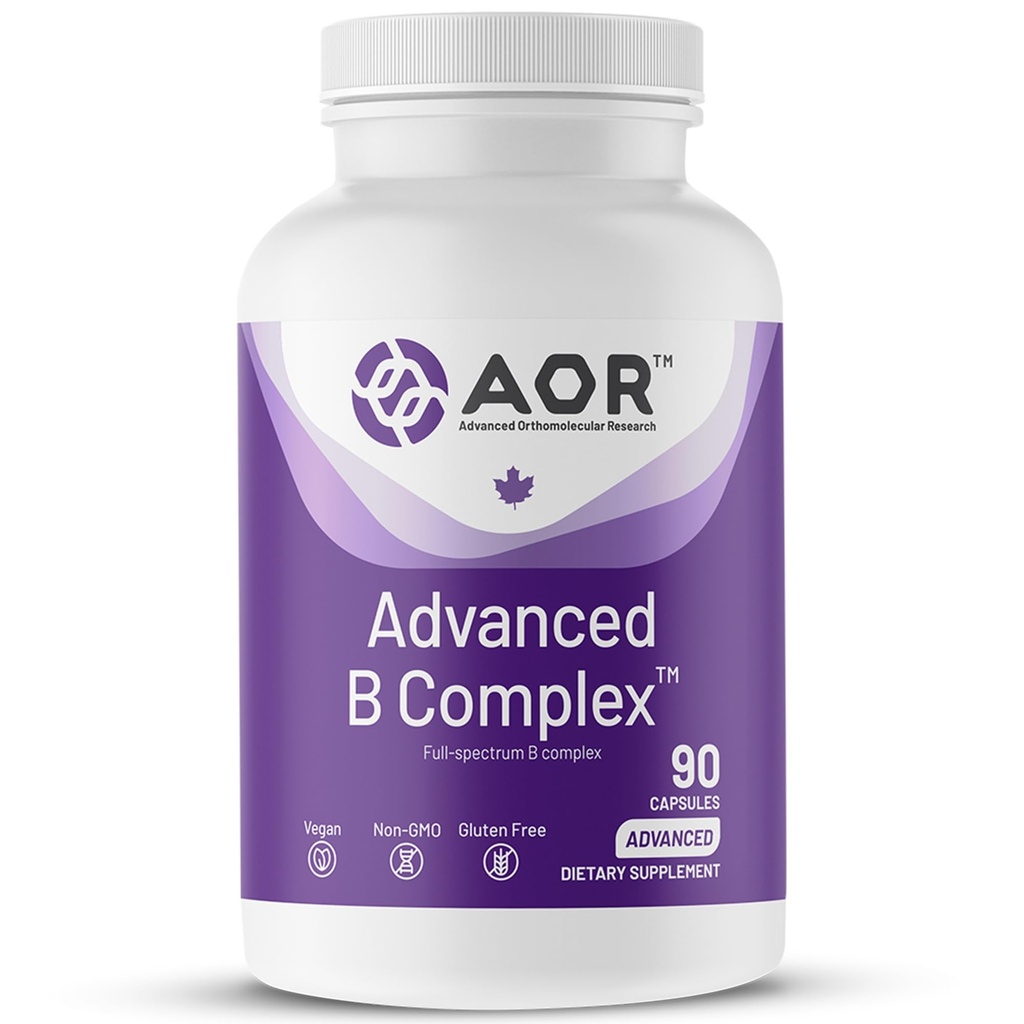 AOR, Complex B avansat, Suport Multivitamine pentru Energie, Stres și Metabolism, Supliment alimentar, 90 Capsule (90 Servings)