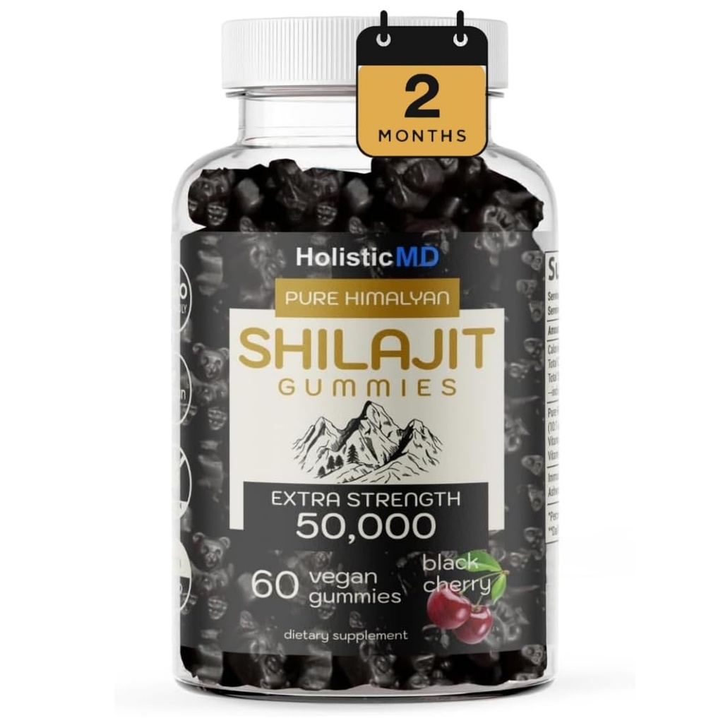 Gume Shilajit pentru barbati Femei Pure Himalayian Extra Strenght 50.000 Resin pentru suport metabolic Ashwagandha Siberian Chaga 
