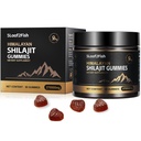 Gume organice Shilajit, Gume pure Himalayan Shilajit pentru bărbaţi Supliment, Gume de aur Shilajit pentru femei, Natural 85+ Trace Minerale, Ashwagandha, Black Seed Oil extract, 90 Gummie