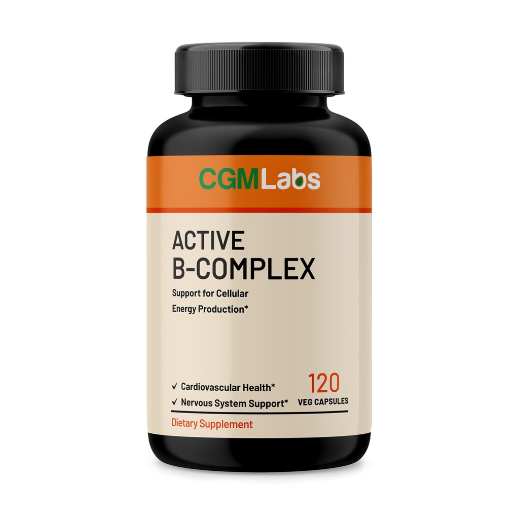 Complex de vitamine B - Active B1, B2, B3, B6, B12, Tiamină, Riboflavină, Niacin, Folat, Biotin, Acid pantonic, Inositol de CGM Labs