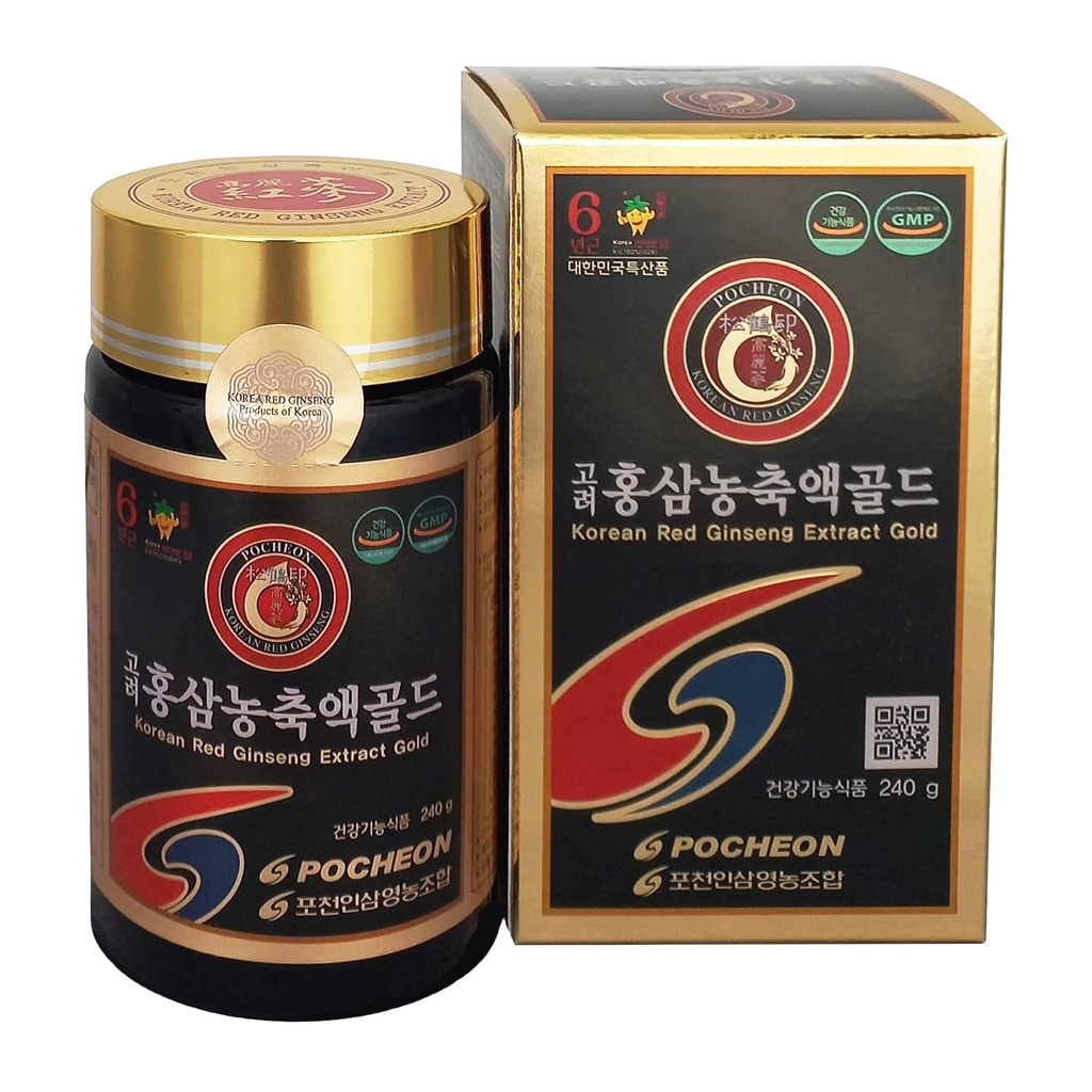 Pocheon 240g (18,5oz), 100% Pur coreean 6 ani Root Panax Red Ginseng extract aur, TOP Ginsenozid, Saponina, Ginseng Suplimentul Herbal, Natural Immun