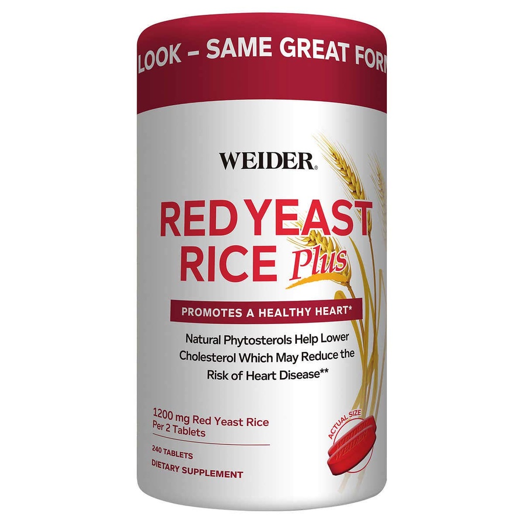 Weider Red Yeast Rice Plus 2-Pachet cu fitosteroli 1200 mg per 2 comprimate (240 comprimate X 2)