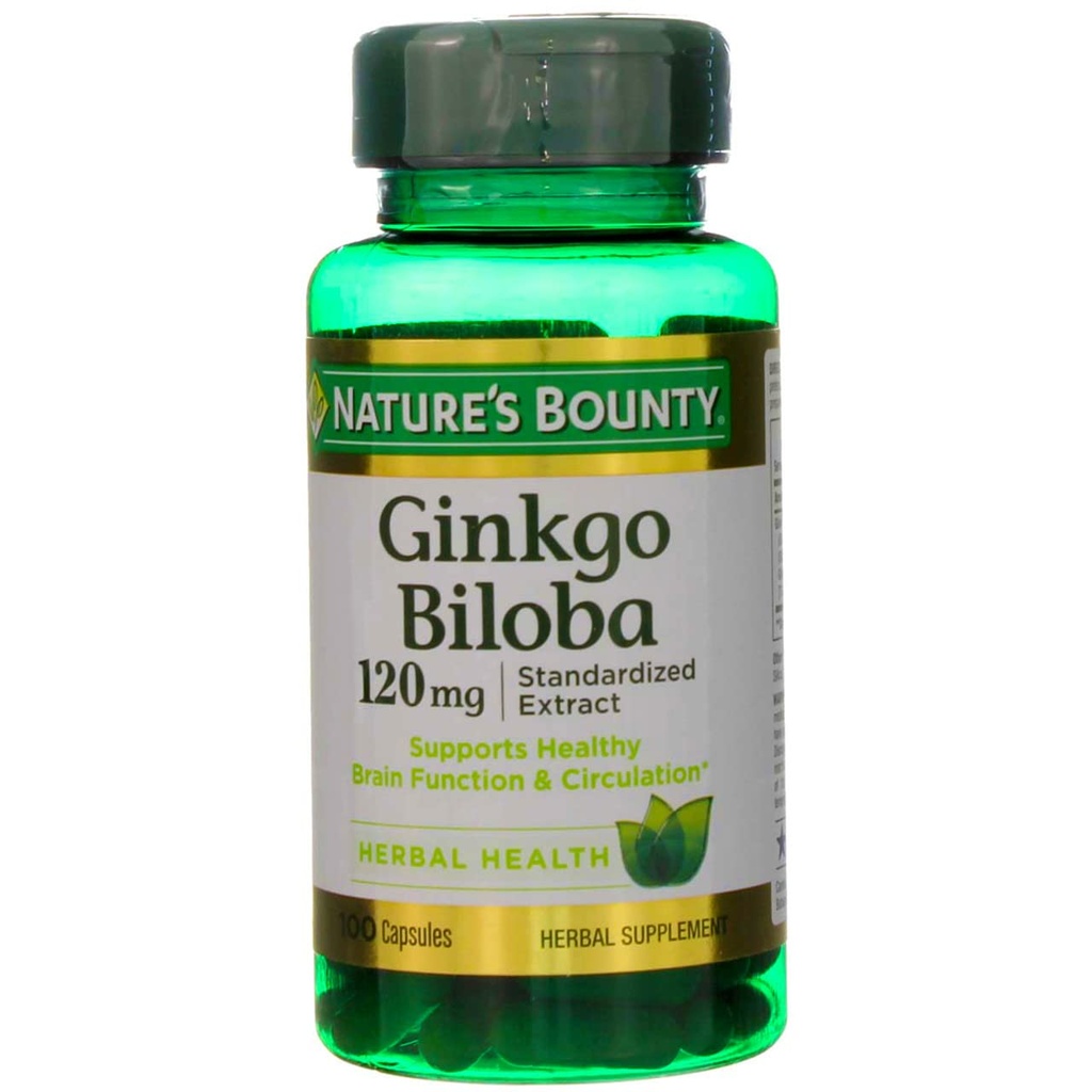 Natura's Bounty Ginkgo Biloba 120 mg Dublu concentraţie - 100 capsule, ambalaj cu 2 capsule