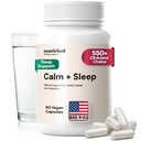 Capsule de somn pentru odihnă profundă și relaxare cu Ashwagandha, Mușețel, Extract de cireșe tartă, Flori de pasiune, L-teanină, & Magneziu - 60 capsule