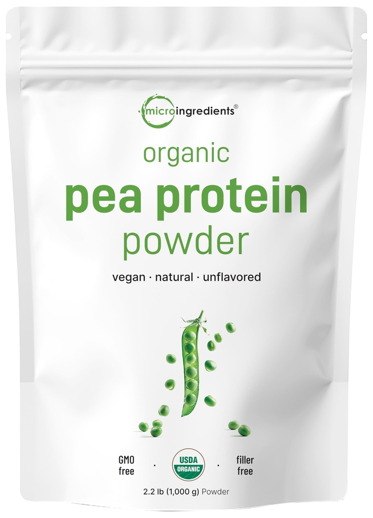 Micro Ingrediente America de Nord crescut, Organic Pea Proteina Pulbere, 1KG (2,2 Lire) 