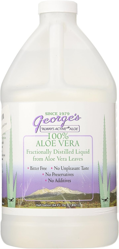 George's Aloe Vera Supplement Softgel, 64 Fluid Ounce, 100% Intotdeauna activ Aloe Vera lichid
