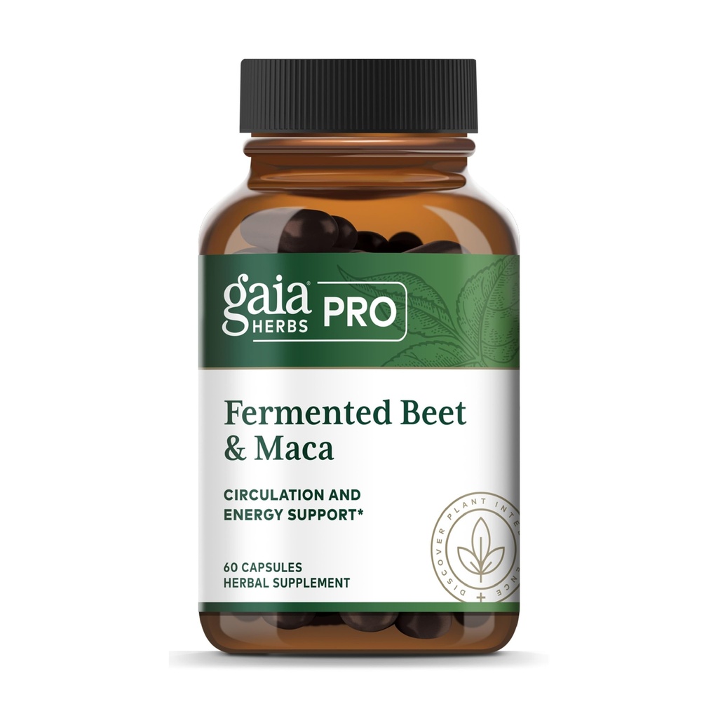 GAIA HERBS PRO Sfeclă fermentată & Maca - Supliment de susţinere a energiei şi circulaţiei sănătoase* - Suplimentul pentru sănătatea rinichilor cu rădăcină de sfeclă şi morcov - Vegan, gluten-free, Soy-free - 60 capsule (30 Servings)