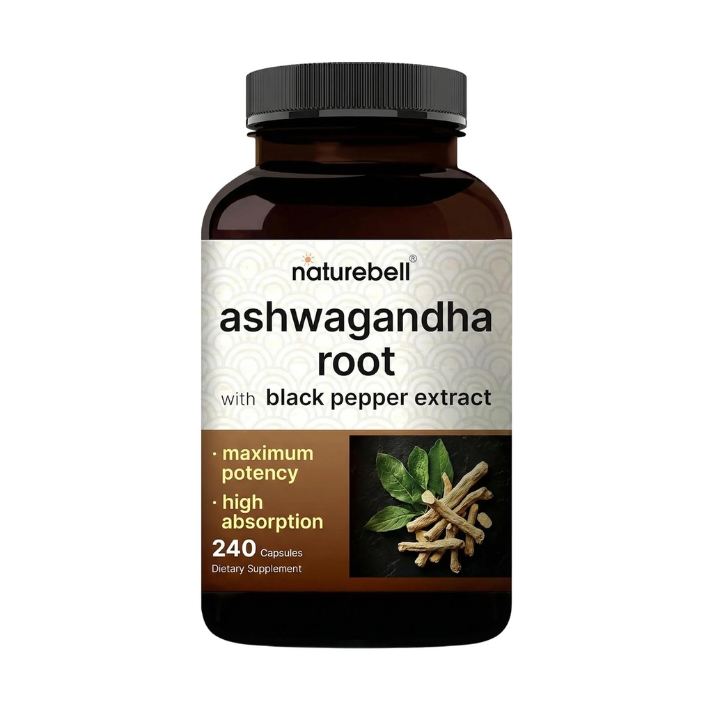 NatureBell Ashwagandha cu Pepper negru, 240 capsule 
