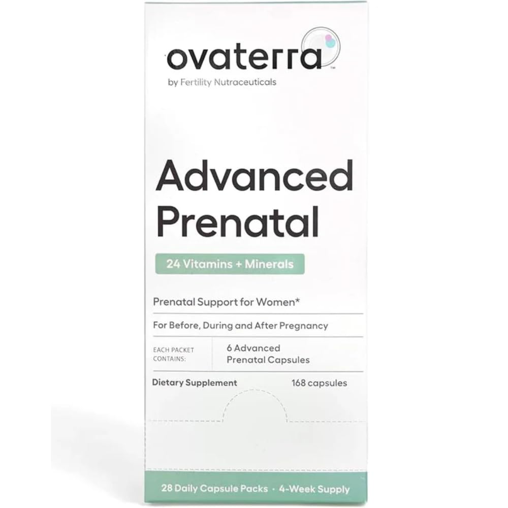 Ovaterra Vitamine prenatale avansate pentru femei cu 550 mg Choline, metilfolat, Chelated Iron & 24 Nutrients 168 Capsule - 28 zile de aprovizionare
