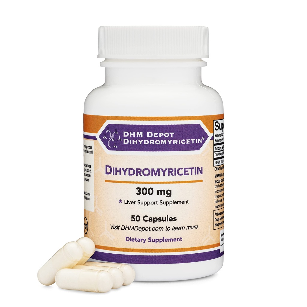 Dihidromyricetină (DHM) 50 Capsule, 300 mg, Supliment de suport hepatic (Third Parte Tested) (HDM Depot) Non OMG, Gluten Free (Liver Cleanse Detox & Reparații) de lemn dublu