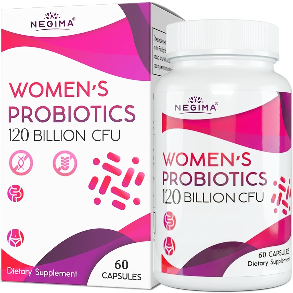 Negima Menopause Suplimente pentru femei, 120 miliarde CFU Probiotice pentru femei, 13-in-1 Herbs & Botanicals Complex, pentru Menopause - 60 Caps