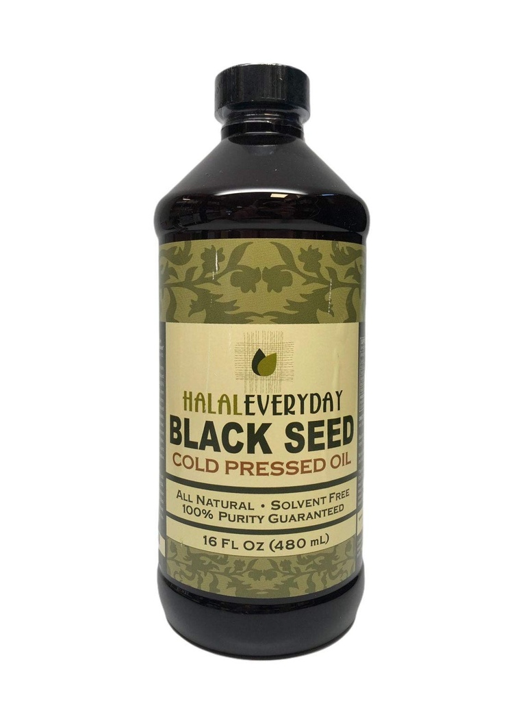 Ulei negru pur - 16 OZ - 100% pur și rece presat Black Seed - Non-GMO și Vegan - Nigella Sativa