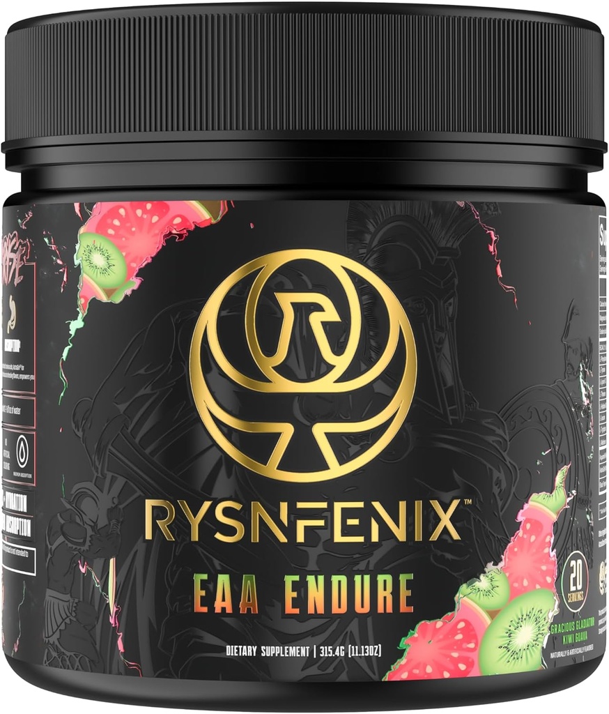 EAA Endure - 11g EAA + BCAA cu extract de Astragin & Black Pepper pentru absorbție îmbunătățită a aminoacidului și aquamin Electroliților pentru hidratare 