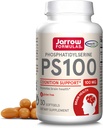 Jarrow Formulas PS100 Fosfatidilserină 100 mg, Supliment alimentar pentru sănătate cerebrală și suport cognitiv, 30 Softgels, 10-30 zile de aprovizionare