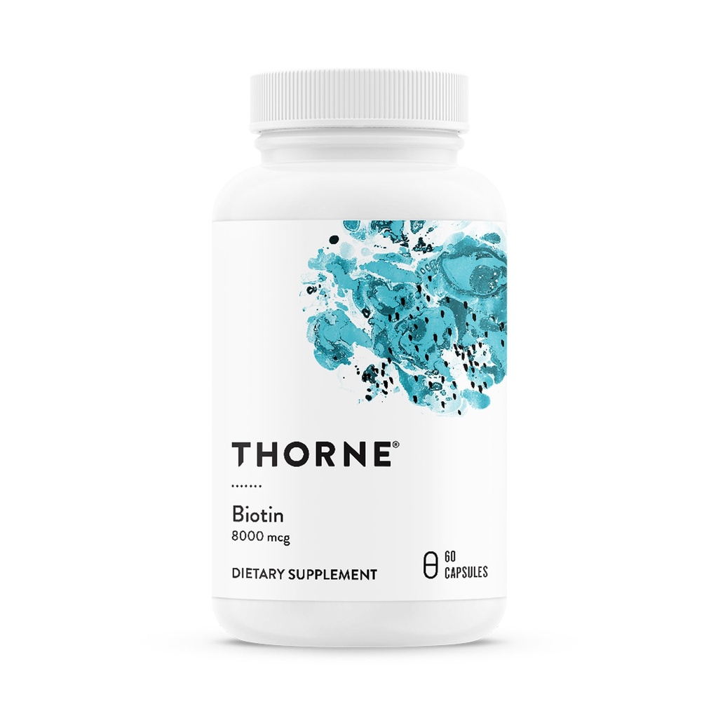 THORNE - Biotin - Vitamina B7 Supliment pentru par sanatos, unghii, piele & metabolice * - 60 Capsule