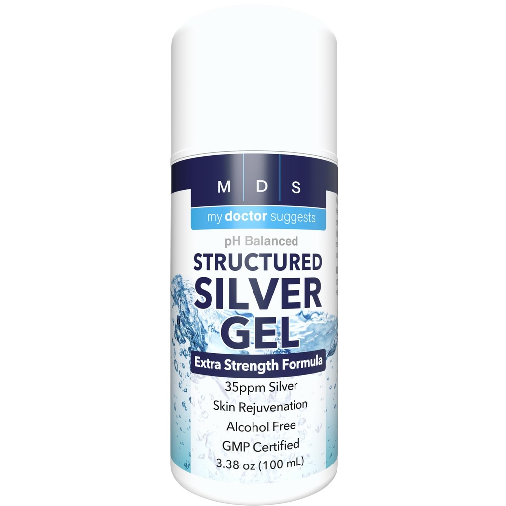 Structurat gel de argint coloidal Putere extra - Răcire Topical - pH Balanced 35ppm Argint structurat oferă ajutor soothing de arsuri şi piele Iritaţii