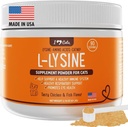 iHeartCats L-Lysine pentru pisici - Supliment imunitar și respirator pentru pisici - Cat Sneezing & Runny nas ajutor - L-Lysine pulbere cu Cat Nip - pui și somon aroma