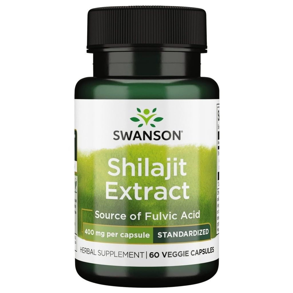 Swanson Silajit Extract - Suplimentul vegetal Promovarea suportului de creștere a celulelor - Formula naturală pentru wellness generală - (400 Milligrams 60 Veg capsule)