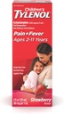 Tylenol pentru copii Suspensie orală de medicamente, Kids' Liquid Medicine Pain Reliever & Fever Reductor pentru Rece + Flu Simptome, Aspirina-, Ibuprofen- & Alcool- Gratuit, Căpșuni, 4 fl. oz