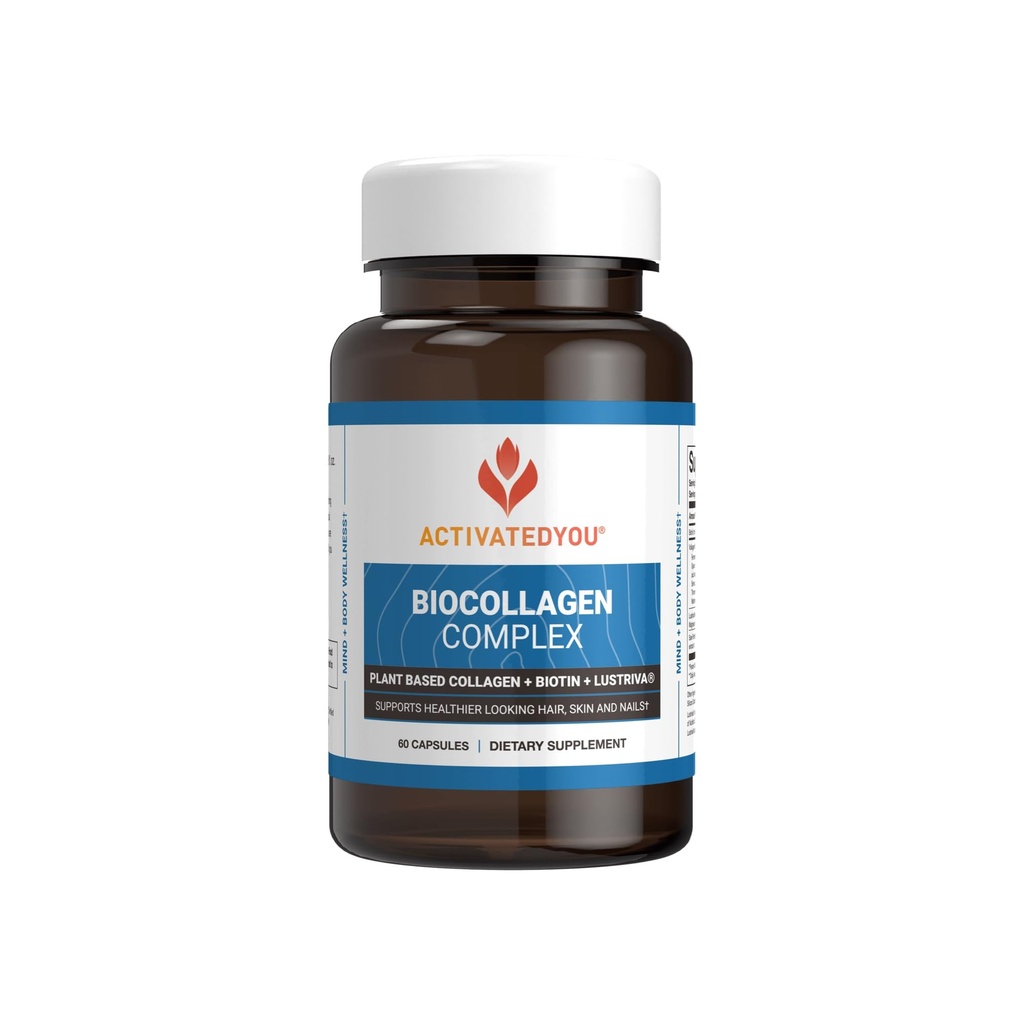 ActivedYou BioCollagen Complex de plante-Based Colagen pentru femei și bărbați - Proiectat pentru a promova fermitatea pielii, rezistența musculară și volumul părului, 2 capsule de zi cu zi susține apariția tinerilor și mobilitatea comună